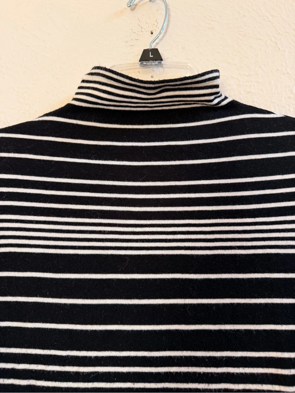 Title Nine black and white stripe mock neck sweater